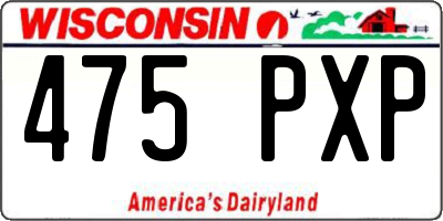 WI license plate 475PXP