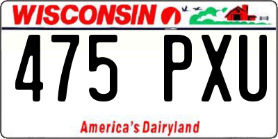 WI license plate 475PXU