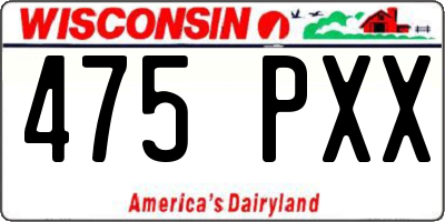 WI license plate 475PXX