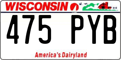WI license plate 475PYB