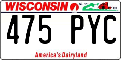 WI license plate 475PYC