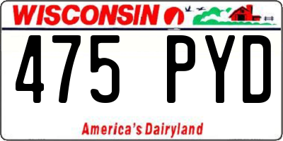 WI license plate 475PYD