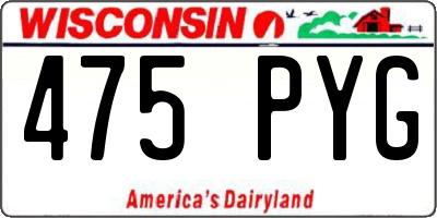 WI license plate 475PYG