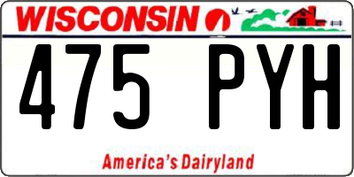 WI license plate 475PYH