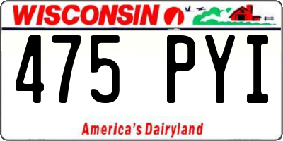 WI license plate 475PYI