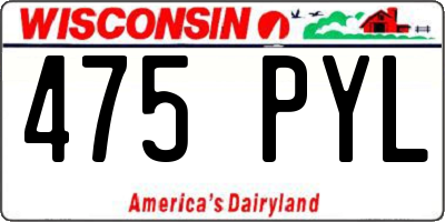 WI license plate 475PYL