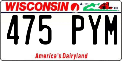 WI license plate 475PYM