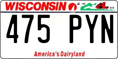 WI license plate 475PYN