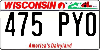 WI license plate 475PYO