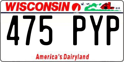 WI license plate 475PYP
