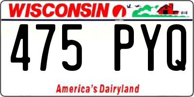 WI license plate 475PYQ