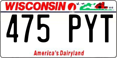 WI license plate 475PYT