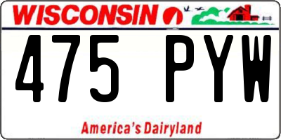 WI license plate 475PYW