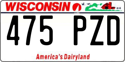 WI license plate 475PZD