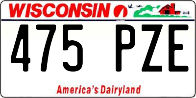 WI license plate 475PZE