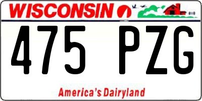 WI license plate 475PZG