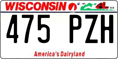 WI license plate 475PZH