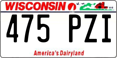 WI license plate 475PZI