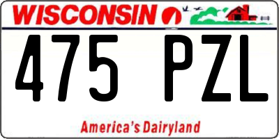 WI license plate 475PZL