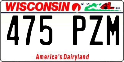 WI license plate 475PZM