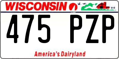 WI license plate 475PZP