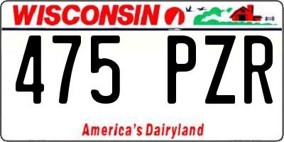 WI license plate 475PZR