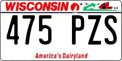 WI license plate 475PZS