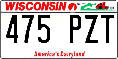WI license plate 475PZT