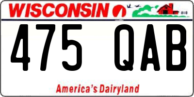 WI license plate 475QAB