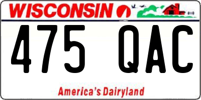 WI license plate 475QAC