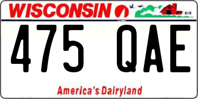 WI license plate 475QAE