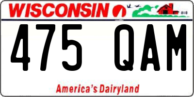 WI license plate 475QAM