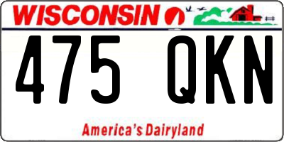 WI license plate 475QKN