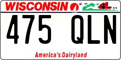 WI license plate 475QLN