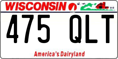 WI license plate 475QLT