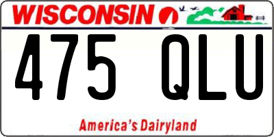 WI license plate 475QLU
