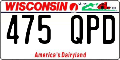 WI license plate 475QPD