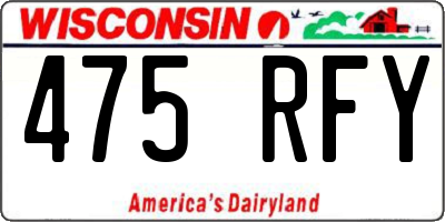 WI license plate 475RFY