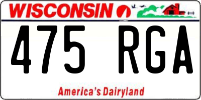 WI license plate 475RGA
