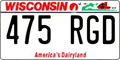 WI license plate 475RGD
