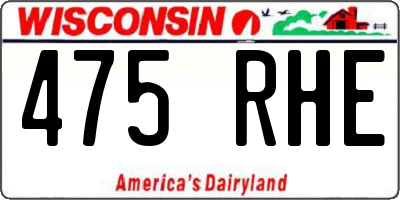 WI license plate 475RHE
