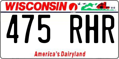WI license plate 475RHR