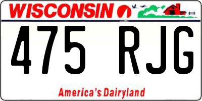 WI license plate 475RJG
