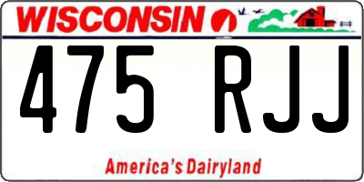 WI license plate 475RJJ