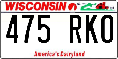 WI license plate 475RKO