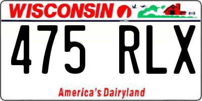 WI license plate 475RLX