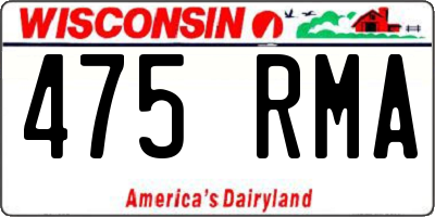 WI license plate 475RMA