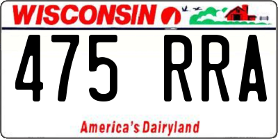 WI license plate 475RRA