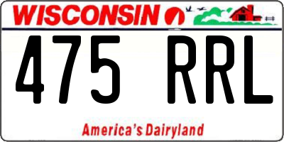 WI license plate 475RRL
