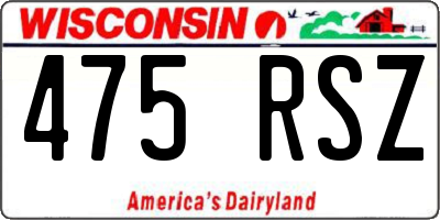 WI license plate 475RSZ
